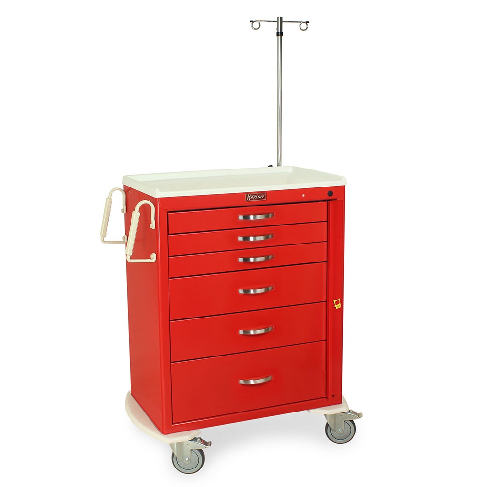 M-Series Tall Emergency Crash Cart with MD30-EMG Package, Standard Width, Six Drawers, Breakaway Lock Secondary image
