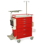 M-Series Tall Emergency Crash Cart with MD30-EMG Package, Standard Width, Six Drawers, Breakaway Lock