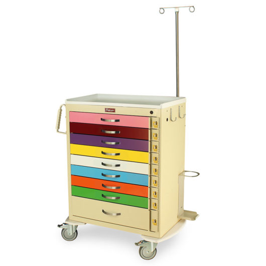M-Series Tall Medical Pediatric Emergency Cart, Standard Width, Nine Drawers, MDS3030B09PED-EMG Main image