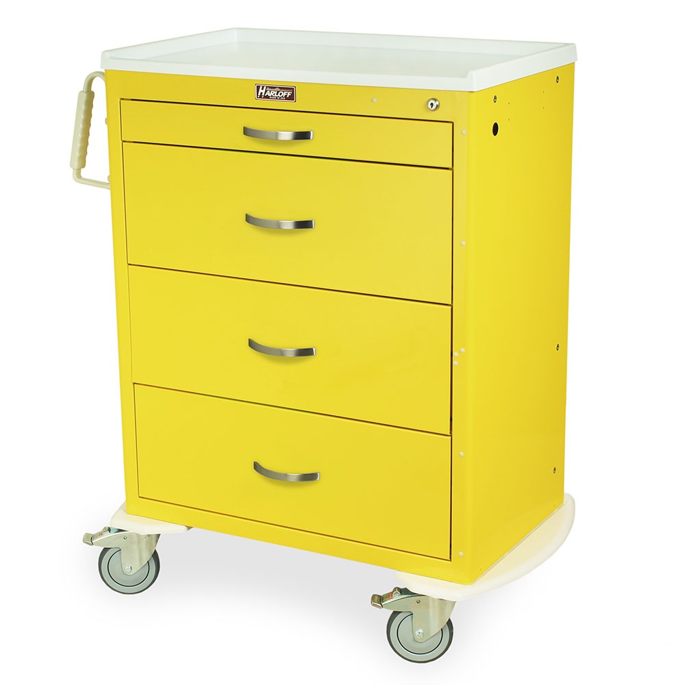 M-Series Tall Isolation Cart, Standard Width, Four Drawers, Standard Key Lock Main image