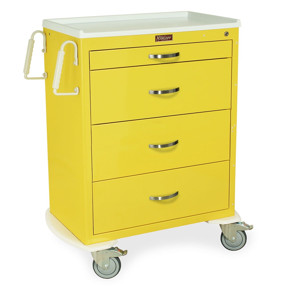 M-Series Tall Isolation Cart, Standard Width, Four Drawers, Standard Key Lock