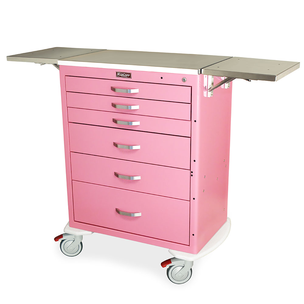 M-Series Tall Labor and Delivery Cart, Standard Width, Six Drawers, Key Lock, MDS3030K06+MD30-SSFLTOP