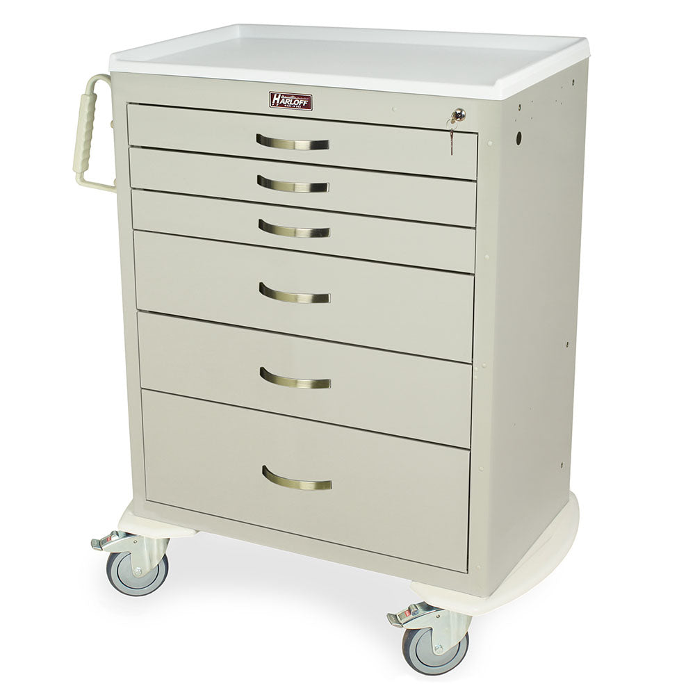 Harloff 6610 Standard Anesthesia Cart, Key lock, Standard Package, 6-3" and 2-6" Drawers REPLACED BY MDS3030K08