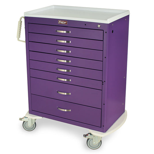 M-Series Tall Anesthesia Cart, Standard Width, Eight Drawers, Key Lock, MDS3030K08