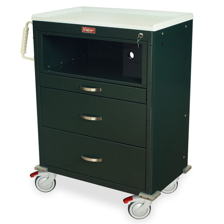 Equipment Holder Shelf for MDS30 Carts with all locks, Steel, 2" Cable pass through hole in rear with grommet (upgr
