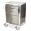 M-Series Stainless Steel Utility Cart, Short Height, Medium Width, Three Drawers, Breakaway Lock, MDSS2424B13