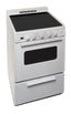 24" wide smooth-top electric range in white