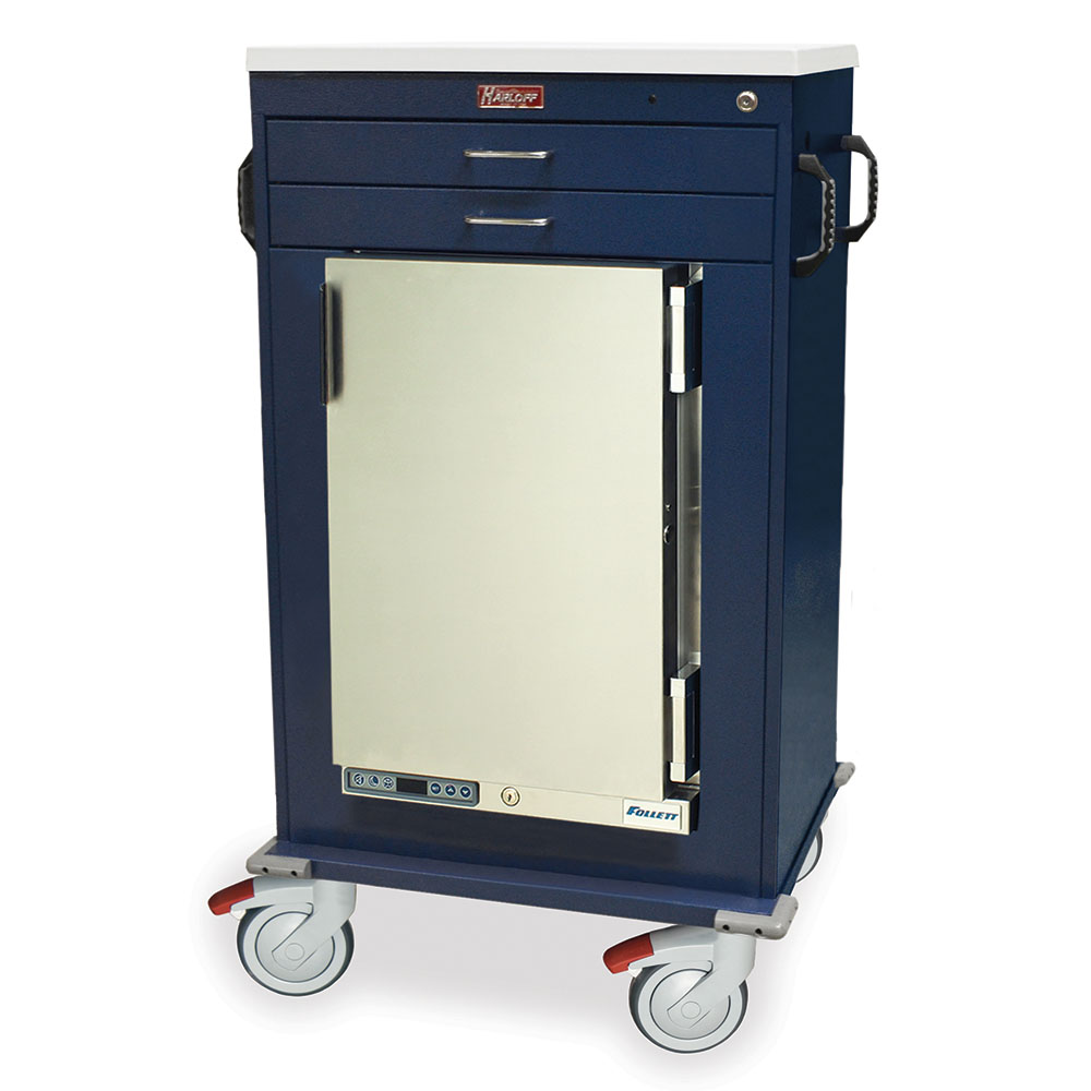 MH Cart with 1.8 Cubic Feet Medical Grade Refrigerator, Two Drawers, Key Lock, MH4200K Main image