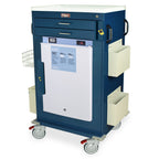 Premium Large Malignant Hyperthermia Cart with Lab Quality FOLLETT #REF2 1.8 cu ft Refrigerator, 2 3" Storage Drawers wi