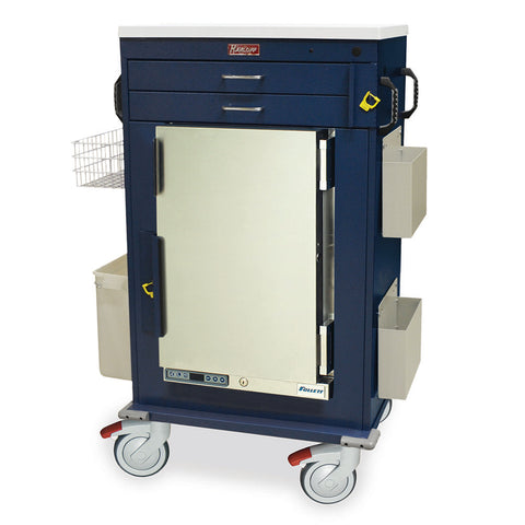 Harloff Premium Large Malignant Hyperthermia Cart with Lab Quality FOLLETT #REF2 1.8 cu ft Refrigerator, 2 3" Storage