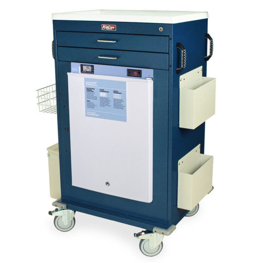 Malignant Hyperthermia Cart with 2.4 Cubic Feet Medical Grade Refrigerator, Two Drawers, Key Lock, MH5200K-AC Main image