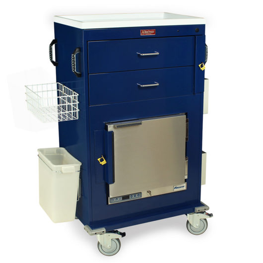 Malignant Hyperthermia Cart with 1.0 Cubic Feet Medical Grade Refrigerator, Two Drawers, Breakaway Lock, MH5216B Main image