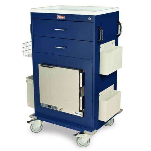 Malignant Hyperthermia Treatment Cart with 1.0 Cubic Feet Medical Grade Refrigerator, Two Drawers, Key Lock, MH5216K