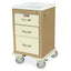 A-Series Narrow Aluminum Key Lock Mini Width Cart, X-Short Height, Three Drawers, MPA1821K03