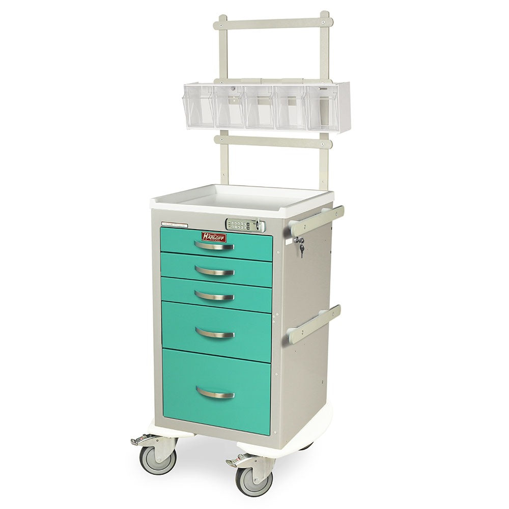 A-Series Lightweight Narrow Anesthesia Cart with MD18-ANS Accessories Package, Short Height, Five Drawers, E-Lock Main image
