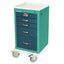 A-Series Narrow Lightweight Key Lock Anesthesia Cart, Short Height, Five Drawers, MPA1824K05