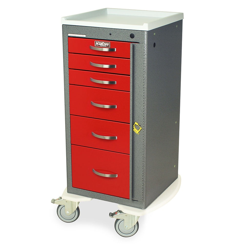 A-Series Aluminum Narrow Breakaway Crash Cart, Tall Height, Six Drawers, Breakaway Lock Main image