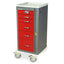 A-Series Aluminum Narrow Breakaway Crash Cart, Tall Height, Six Drawers, Breakaway Lock