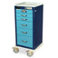 A-Series Narrow Aluminum Anesthesia Cart with Prox Reader, Tall Height, Six Drawers, Electronic Keypad Lock, MPA1830ELP06