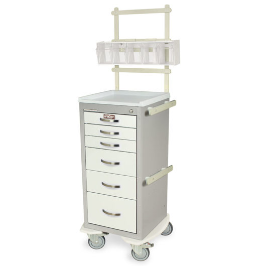 A-Series Light Narrow Anesthesia Cart with MD18-ANS Accessories Package, Tall Height, Six Drawers, Key Lock, MPA1830K06+MD18-ANS Main image
