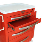 Harloff A-Series Aluminum Cart - Standard Width Short Cabinet with 24" of Vertical Drawer Space, Breakaway Lock, 4
