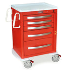 A-Series Aluminum Cart - Medium Width Short Cabinet with 24" of Vertical Drawer Space, Key Lock, 4 Drawers 1-3, 2-6, 1-