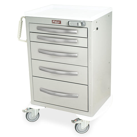Harloff A-Series Aluminum Cart - Medium Width Medium Height Cabinet with 27" of Vertical Drawer Space, Key Locking, 6
