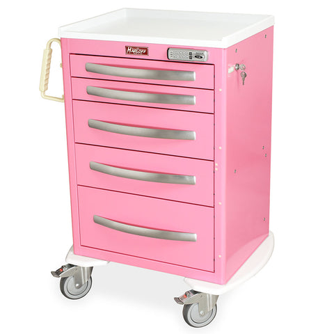 Harloff A-Series Aluminum Cart - Medium Width Medium Height Cabinet with 27" of Vertical Drawer Space, Key Locking, 4