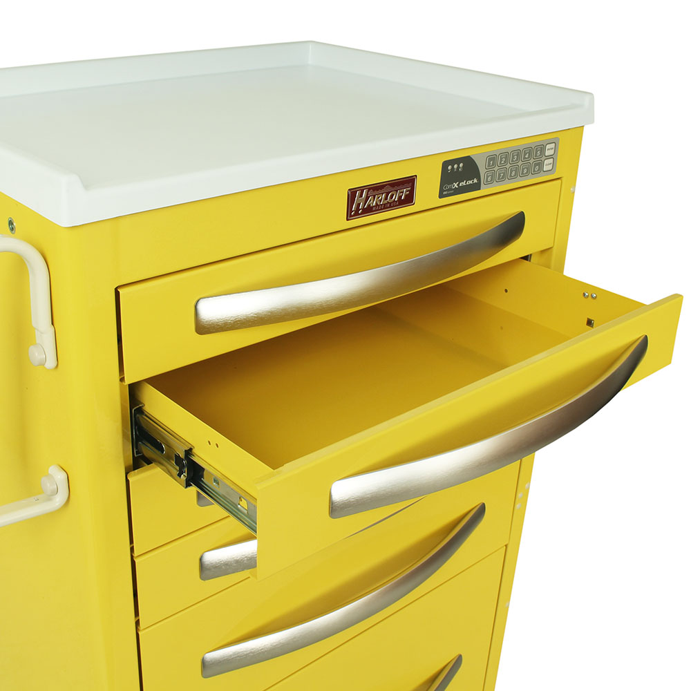A-Series Aluminum Cart - Medium Width Tall Cabinet with 30" of Vertical Drawer Space, ELECTRONIC Lock with Proximity Bad