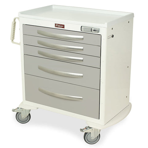 Harloff A-Series Aluminum Cart - Standard Width XShort Cabinet with 21" of Vertical Drawer Space, Key Locking, 4