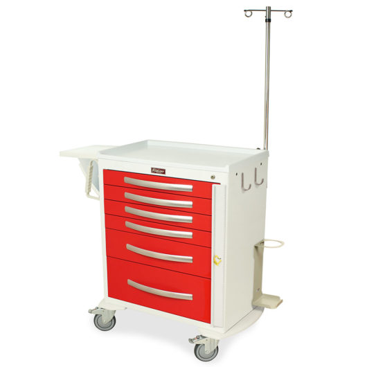 A-Series Lightweight Breakaway Crash Cart with MD30-EMG1 Accessories Package, Standard Width, Medium Height, Six Drawers, MPA3027B06+MD30-EMG1 Main image