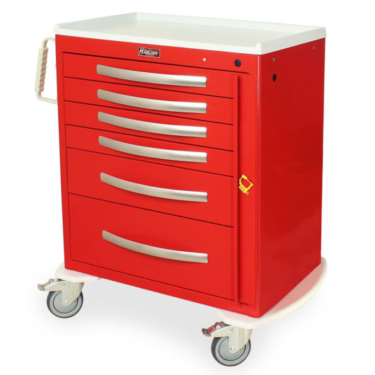 A-Series Aluminum Six Drawer Breakaway Emergency Cart, Medium Height, Standard Width, Breakaway Lock, MPA3027B06 Main image