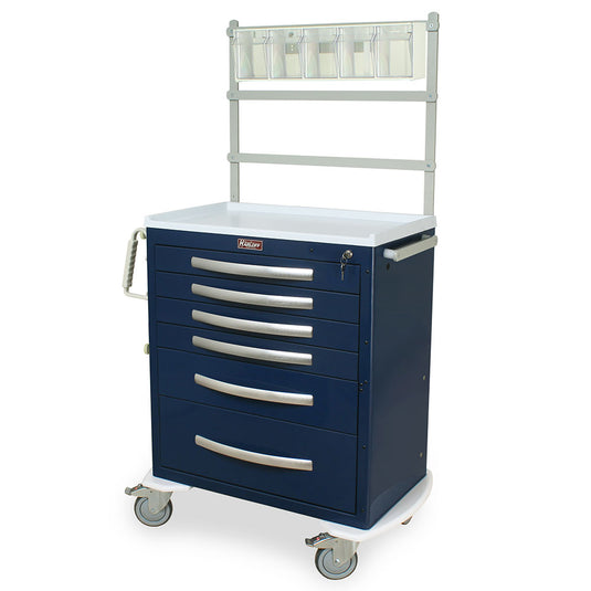 A-Series Lightweight Six Drawer Anesthesia Cart with MD30-ANS Accessories Package, Medium Height, Standard Width, Key Lock, MPA3027K06+MD30-ANS