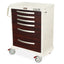 A-Series Tall Wood Style Drawer Fronts Cart, Standard Width, Six Drawer, E-Lock, MPA3030EC6-CM