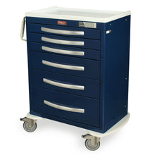 A-Series Aluminum Cart - Standard Width Tall Cabinet with 27" of Vertical Drawer Space, Key Locking, 4 Drawers 1-3, 1-6,