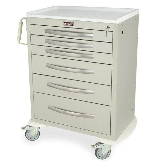A-Series Lightweight Medical Cart, Tall Height, Standard Width, Six Drawers, Key Lock, MPA3030K06 Main image