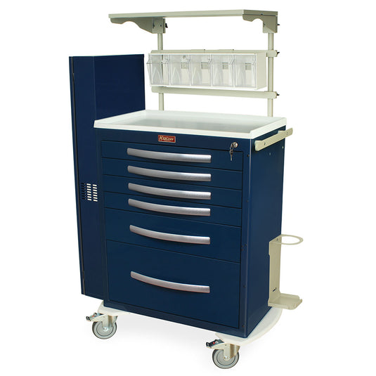 A-Series Lightweight Aluminum Intubation Cart with MD30-AIRWAYPKG Difficult Airway Package, Tall, Standard Width, Six Drawers, Key Lock, MPA3030K16+MD30-AIRWAYPKG