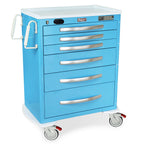 A-Series Aluminum Cart - Mini Width Tall Cabinet with 30" of Vertical Drawer Space, Key Locking, 4 Drawers 1-3, 3-9. S