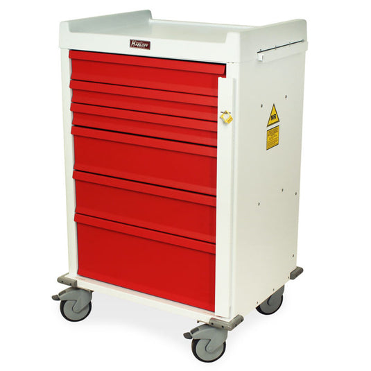 Aluminum MRI Compatible Emergency Cart, Six Drawers, Breakaway Lock, MR6B