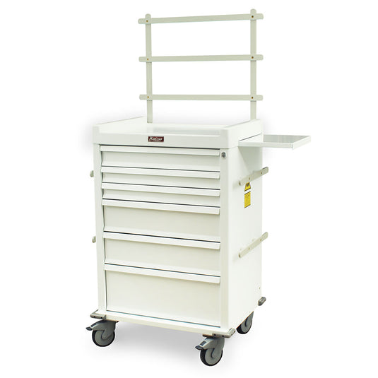 Aluminum MRI Compatible Anesthesia Cart with Accessory Package, Six Drawers, Key Lock, MR6K-MAN