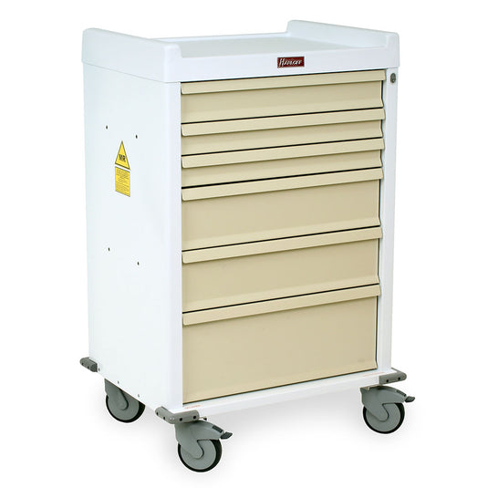 Aluminum MRI Compatible Medical Cart, Six Drawers, Key Lock, MR6K