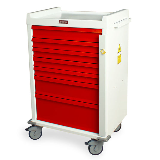 Aluminum MRI Safe Crash Cart, Seven Drawers, Breakaway Lock, MR7B