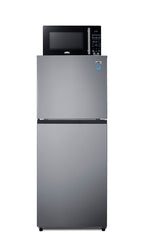 Mid-sized refrigerator-freezer and microwave with built-in allocator, with brackets included (ships in 3 boxes on one pa