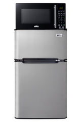 Compact 2-door refrigerator-freezer and microwave with built-in allocator, with brackets included (ships in 3 boxes on o