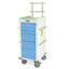 Aluminum Narrow Non-Magnetic MRI Cart with Anesthesia Accessory Package, Six Drawers, Key Lock, MRN6K-MAN
