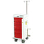 Aluminum Narrow Non-Magnetic MRI Crash Cart with Accessory Package, Seven Drawers, Breakaway Lock, MRN7B-EMG