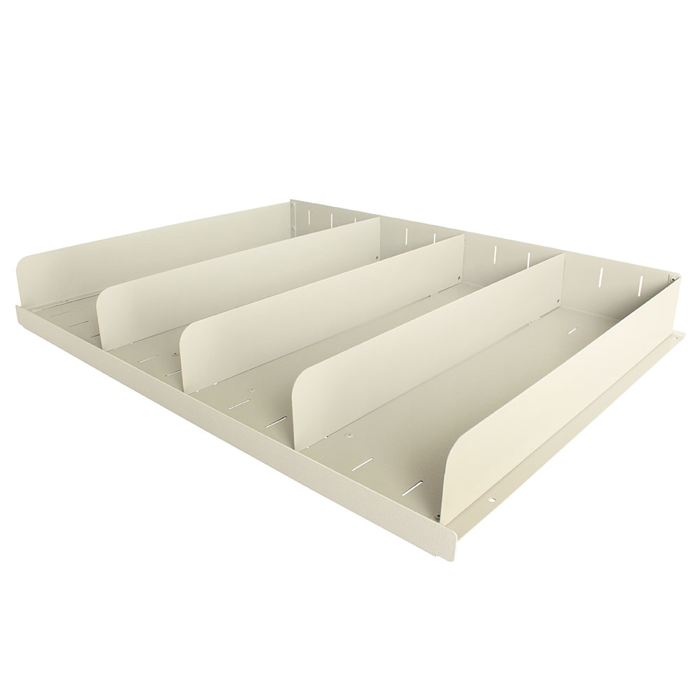 Harloff Shelf for Full Double Column Medical Storage Cart, Flat with Divider Slots – MS-SH2ND