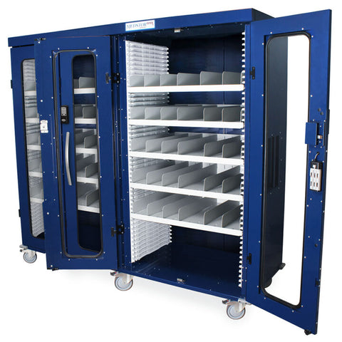 Harloff Shelf for Full Triple Column Medical Storage Cart without H+H panels, shelf includes 7 Adjustable Dividers,