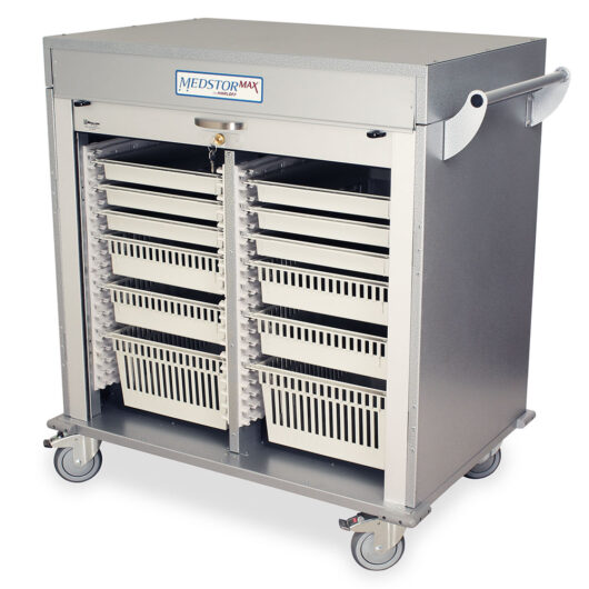 Half Height Double Column Medical Storage Cabinet, Tambour Door, Key Lock, MSPM42-00TK Main image