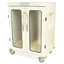 Double Column Three Quarter Height Mobile Cabinet with door with tempered glass window insert,  Secured By Keypad Electr